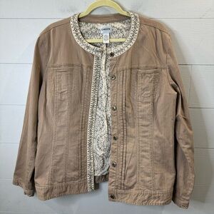 Chico's Tan Embellished Jacket